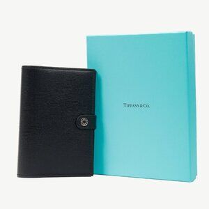 Tiffany & Co. Black Grained-Leather Snap-Closure Passport Cover
